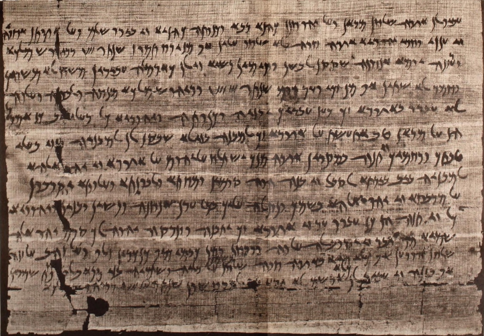 The Elephantine temple petition — a wide Aramaic papyrus of many close-written lines, photographed for Eduard Sachau's 1907 publication.
